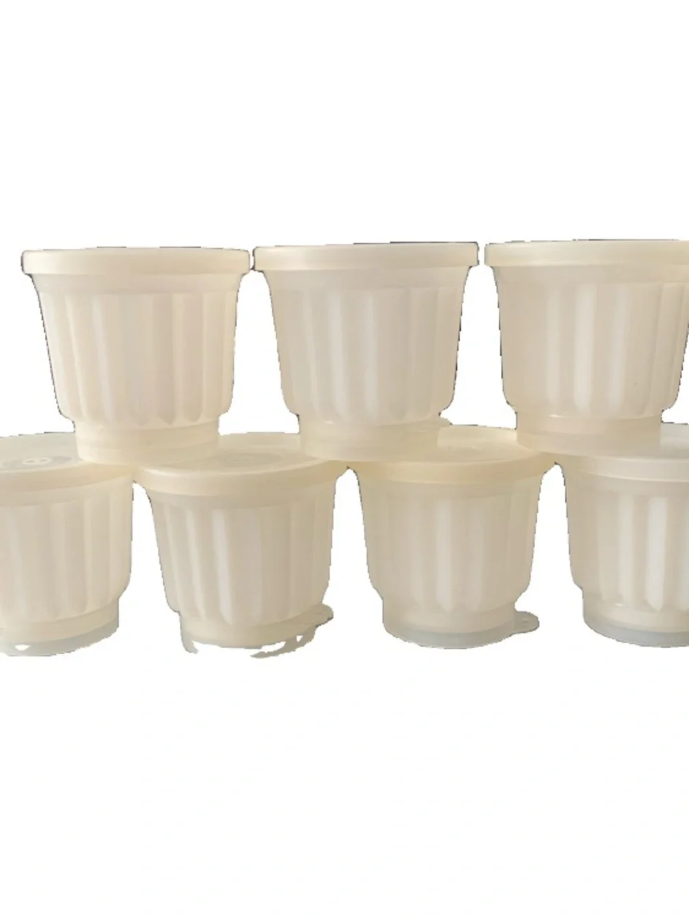 Vintage Tupperware Jel-N-Serve Jello Jell o Molds Lot of 7 With Lids #297 USA